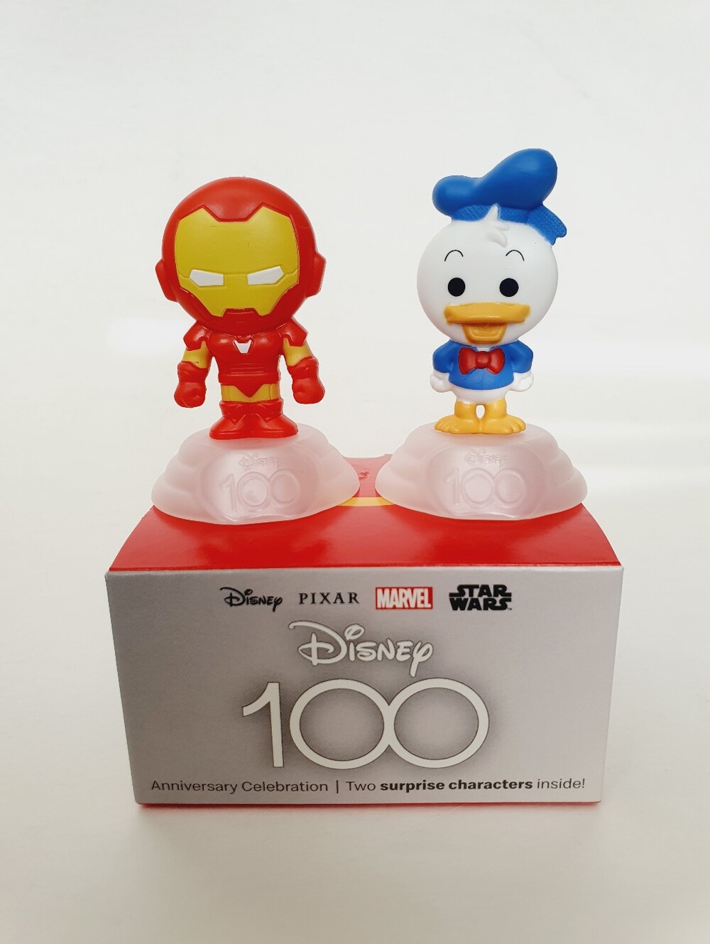 Disney 100th Anniversary Donald Duck & Iron Man 2023 McDonalds Happy Meal Toys